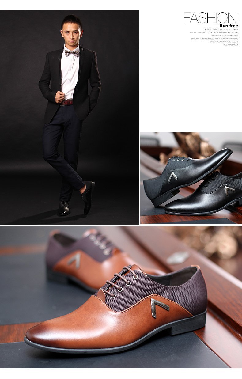 Men's Pointed Toe Business Dress Formal Leather Oxford Shoes - Slip On Loafers for Office, Wedding & Professional Occasions