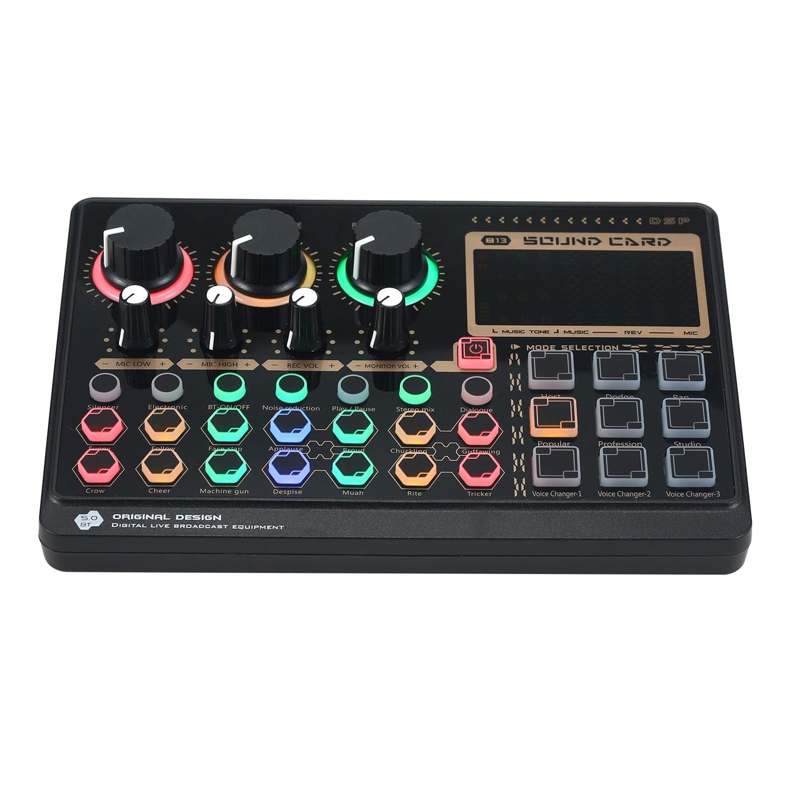 14-in-1 Mini Digital Audio Mixer Board with Bluetooth - Portable Sound Card for Live Streaming, Music Production & PC/Phone Recording | Perfect for Podcasting, Gaming & Karaoke
