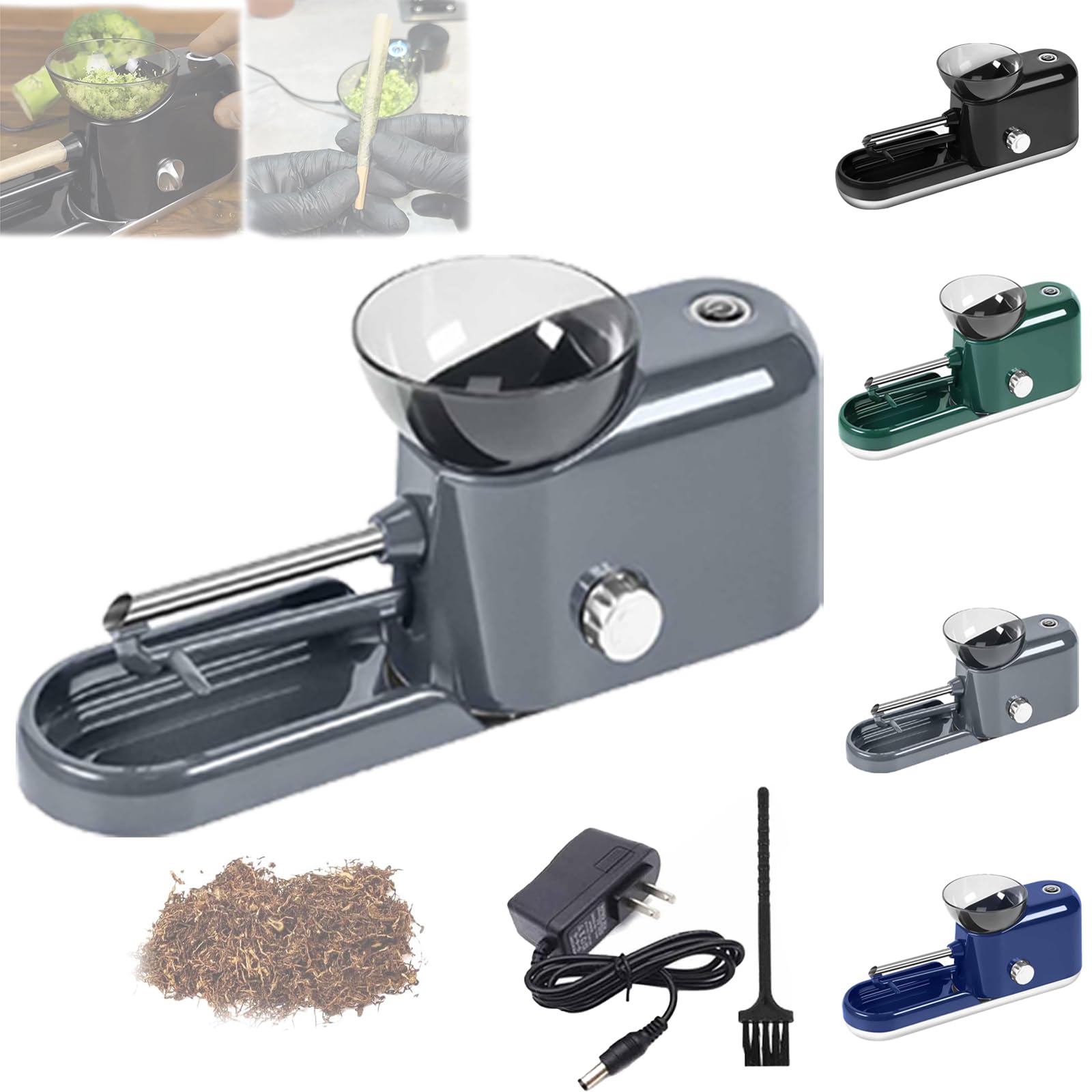 Electric Za Rolling Machine - 6.5mm/8mm Automatic Herb Grinder | Portable & Easy to Use | Perfect for Rolling Perfect Joints at Home or On-the-Go (Gray)
