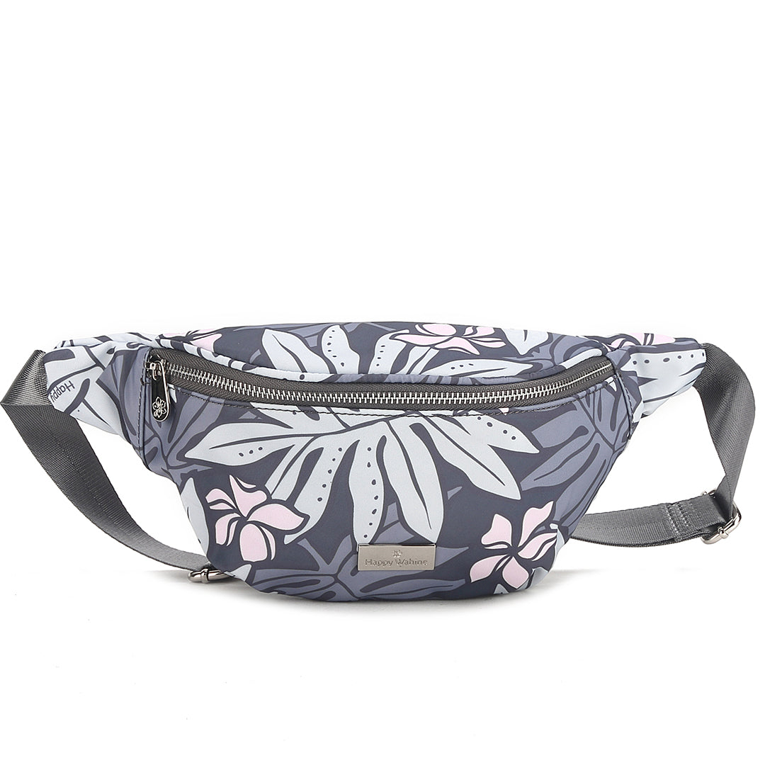 Ke'olu Laua'e Grey Belt Bag - Stylish & Comfortable Waist Pack for Travel, Hiking, and Everyday Use