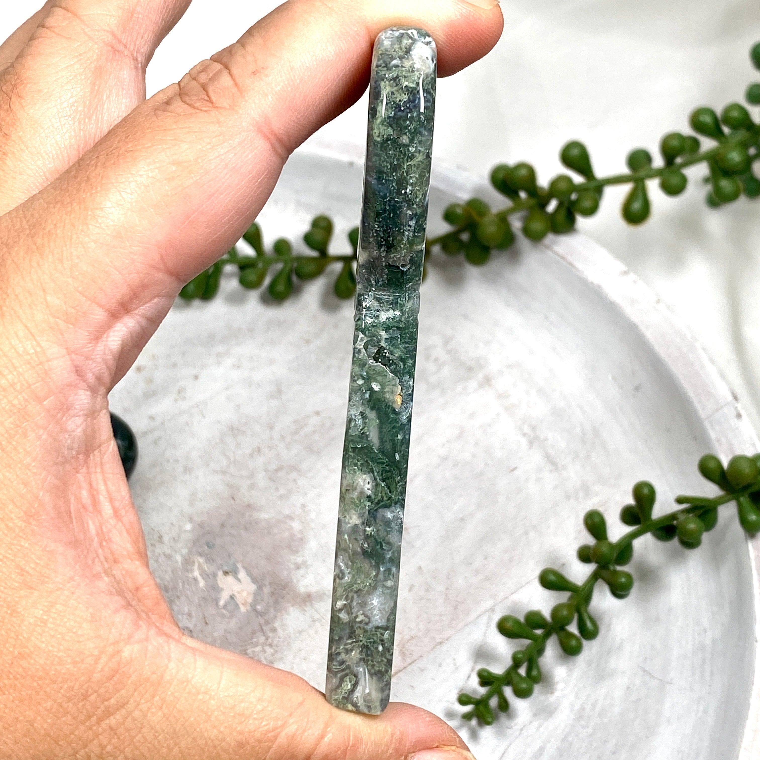 Natural Moss Agate Keychain - Handcrafted Gemstone Jewelry for Women & Men | Perfect for Gifts, Home Decor, and Everyday Carry