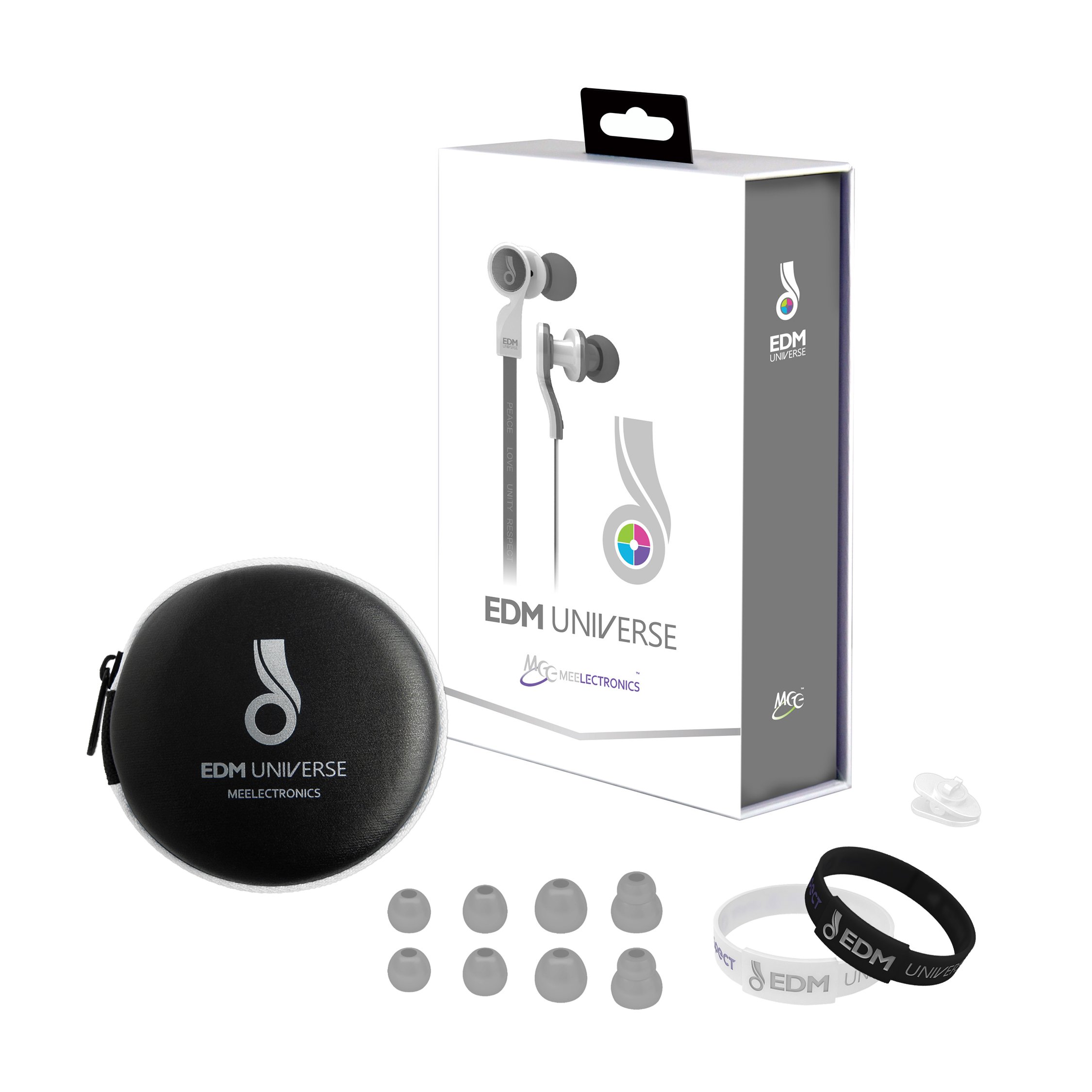 MEE audio EDM Universe D1P In-Ear Headphones with Mic - Noise Isolating Wireless Earbuds for DJs, Gaming & Workouts (PLUR/White) | Perfect for Music Lovers, Gamers & Fitness Enthusiasts