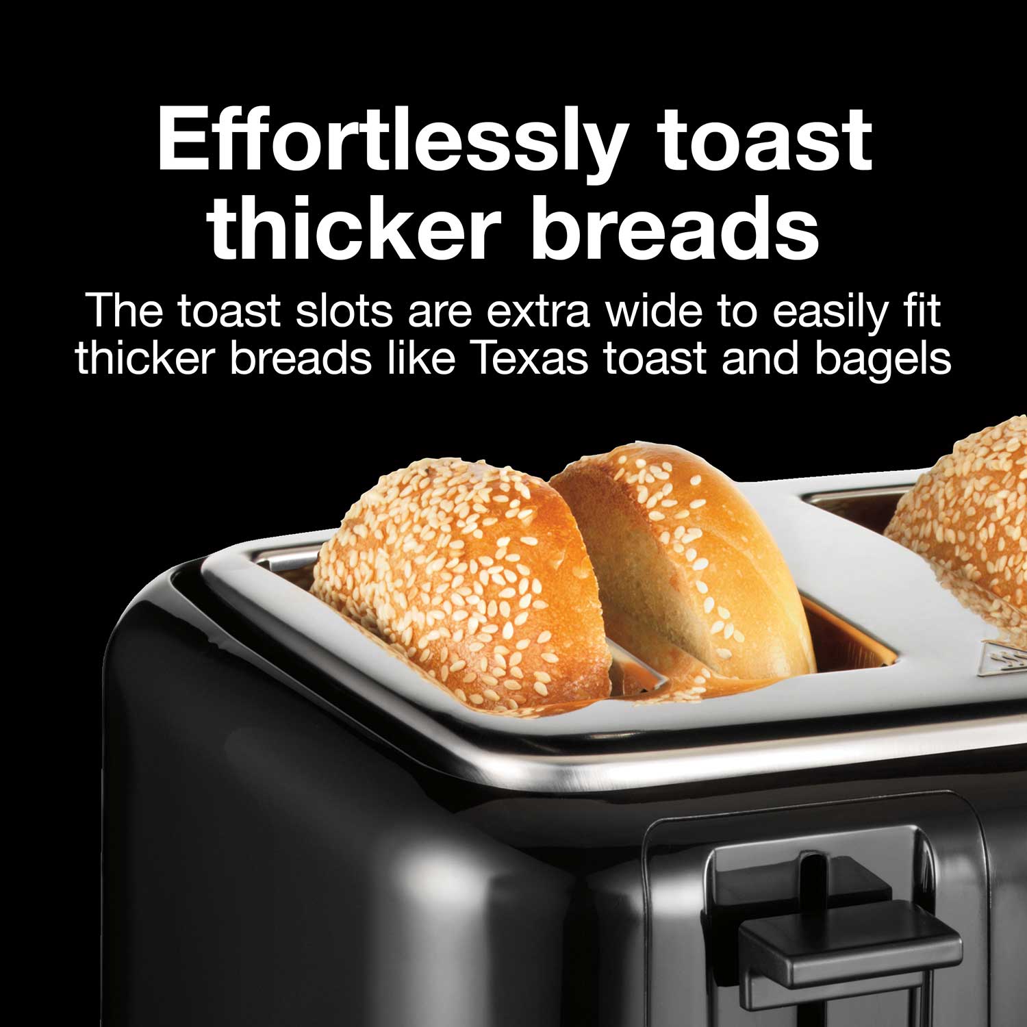 PROCTOR SILEX 4-Slice Wide Slot Toaster - Black (Model 24215PS) - Perfect for Breakfast, Bagels & Family Meals