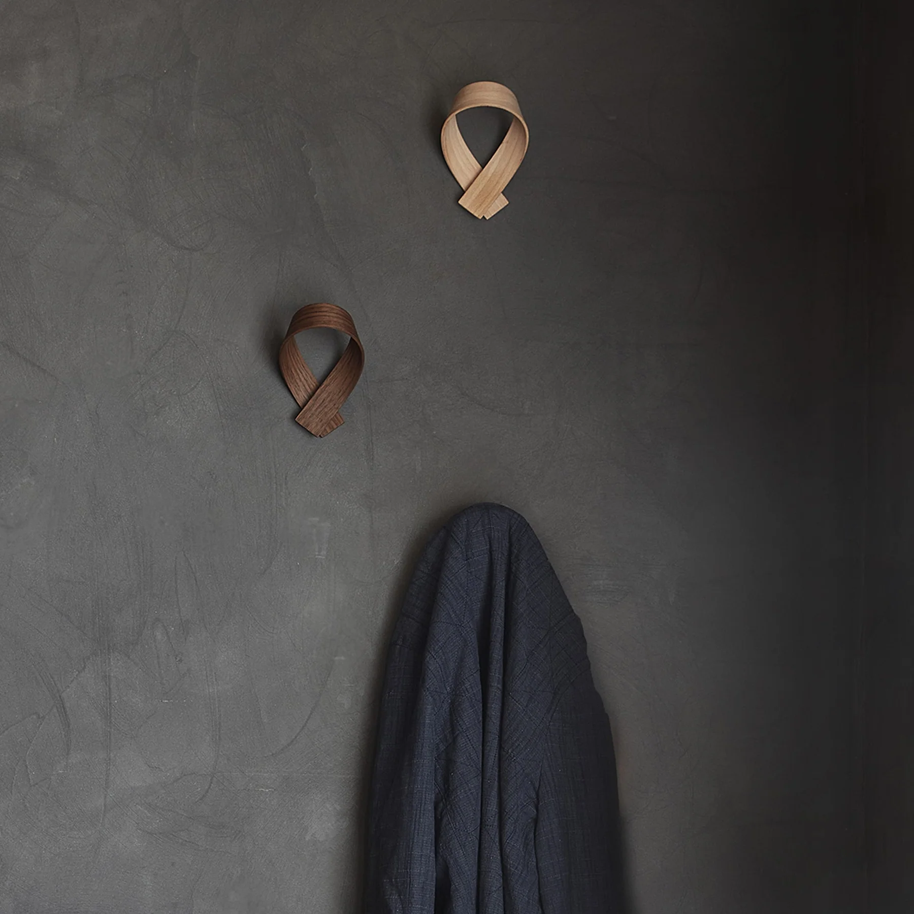 Stylish Walnut Wood Coat Hooks Set of 2 - Elegant Wall-Mounted Entryway Organizer for Hats, Coats & Bags | Perfect for Hallway, Bedroom & Mudroom Decor