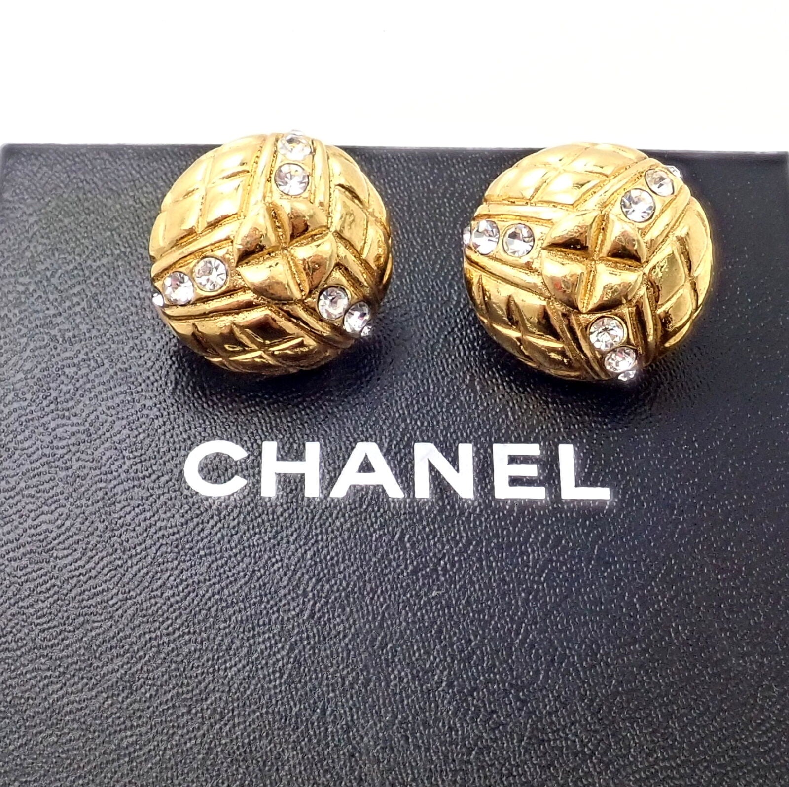 Vintage Chanel Paris France Crystal Earrings 1970s - Authentic Retro Luxury Jewelry for Women - Perfect for Parties, Weddings & Special Occasions