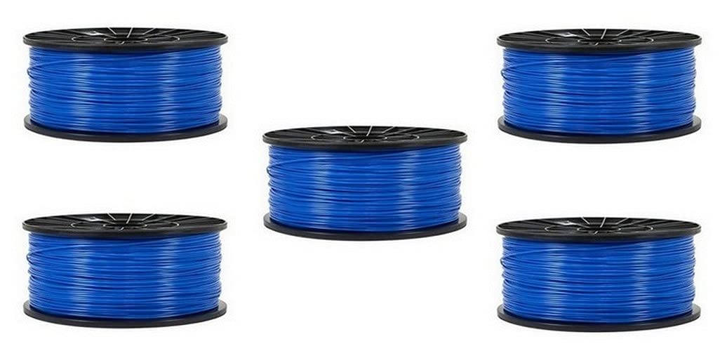 Premium 3D Printer Filament - Universal ABS Blue (1.75mm, 1kg, 5-Pack) | High-Quality Replacement Filament for 3D Printing | Perfect for DIY Projects, Prototyping & Home Use (PFABSBL_5PK)