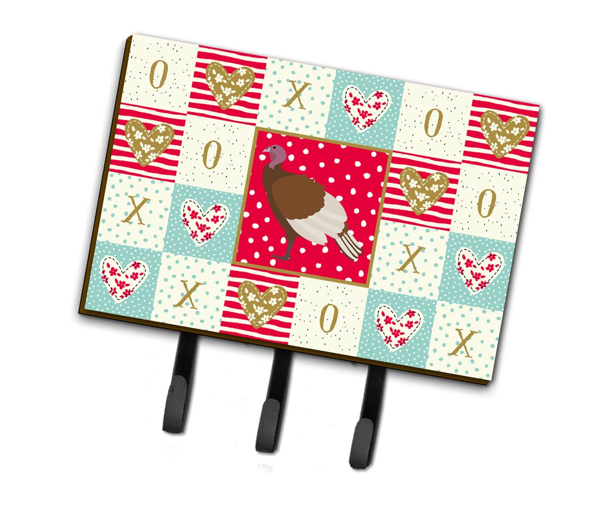 Bourbon Red Turkey Hen Love Leash & Key Holder Wall Hook - CK5409TH68 | Rustic Farmhouse Wall Mount for Keys, Coats, Towels, Aprons & Pet Leashes | Perfect for Entryway, Kitchen & Mudroom Organization