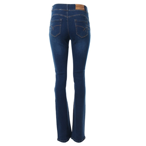 LORRAINA Women's Bootcut Jeans - Vintage Blue Wash, Regular Fit, High Waist Denim Pants for Casual Wear & Everyday Style