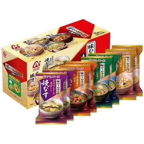 Amano Foods Freeze Dried Miso Soup - 4 Flavor Variety Pack (8 Servings) | Instant Japanese Soup for Camping, Office Lunch & Quick Meals
