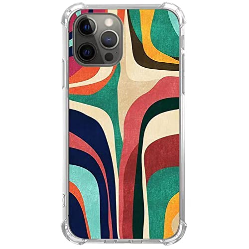 Modern Abstract Color Art Phone Case for iPhone 13 Pro Max - Trendy Soft TPU Bumper with Aesthetic Stripes Design for Men & Women | Perfect for Daily Use, Office, Travel & Fashion Protection