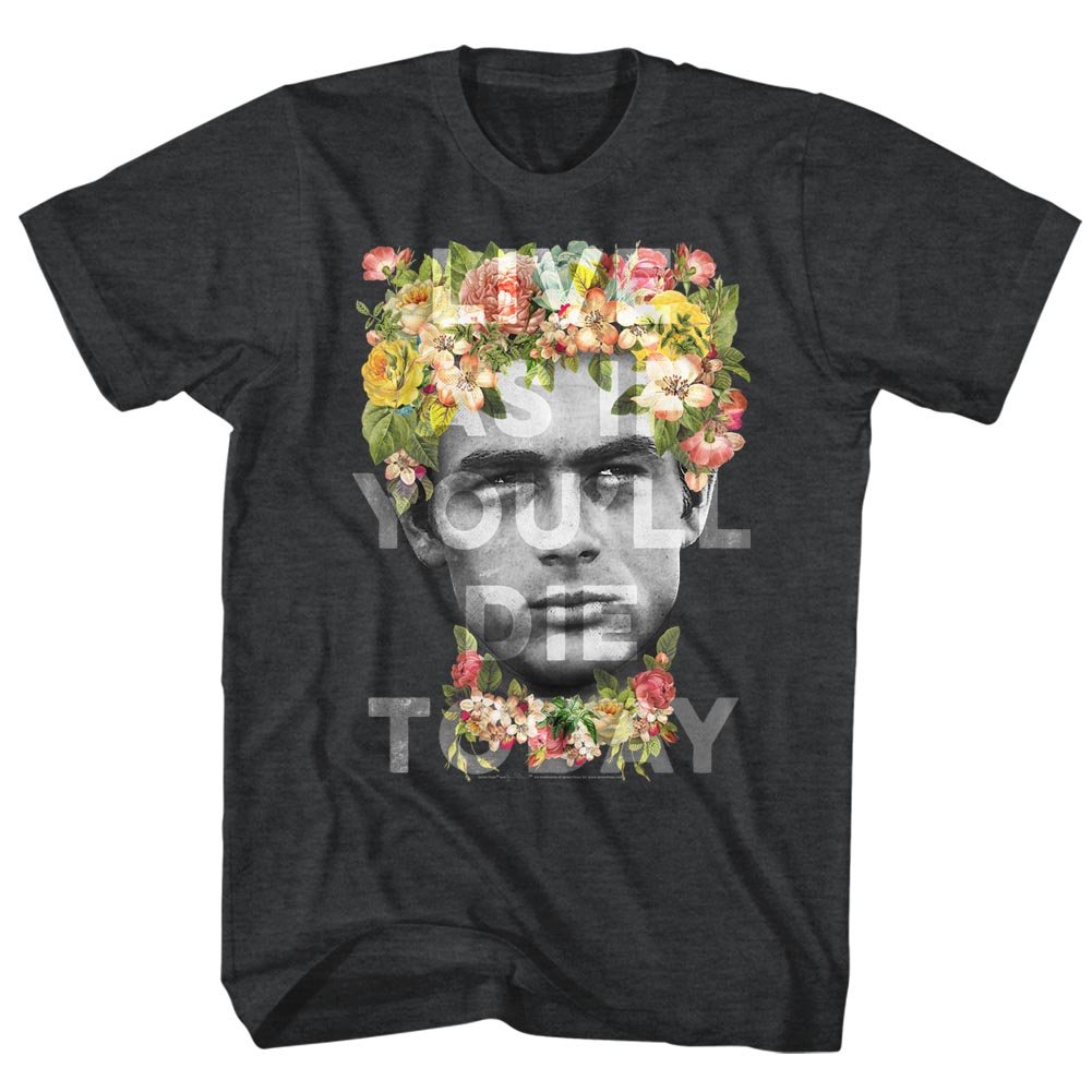 James Dean Hollywood Icon 'Live As If You'll Die Today' Vintage T-Shirt - Retro Movie Star Tee for Men & Women - Casual Wear, Gift for Film Lovers