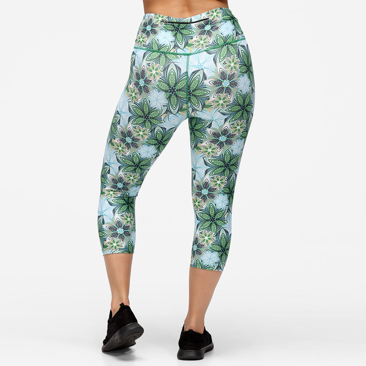 Mandala Capri Pants - Boho Yoga Pants for Women, Comfortable Stretchy Lounge Pants for Meditation, Travel & Beach