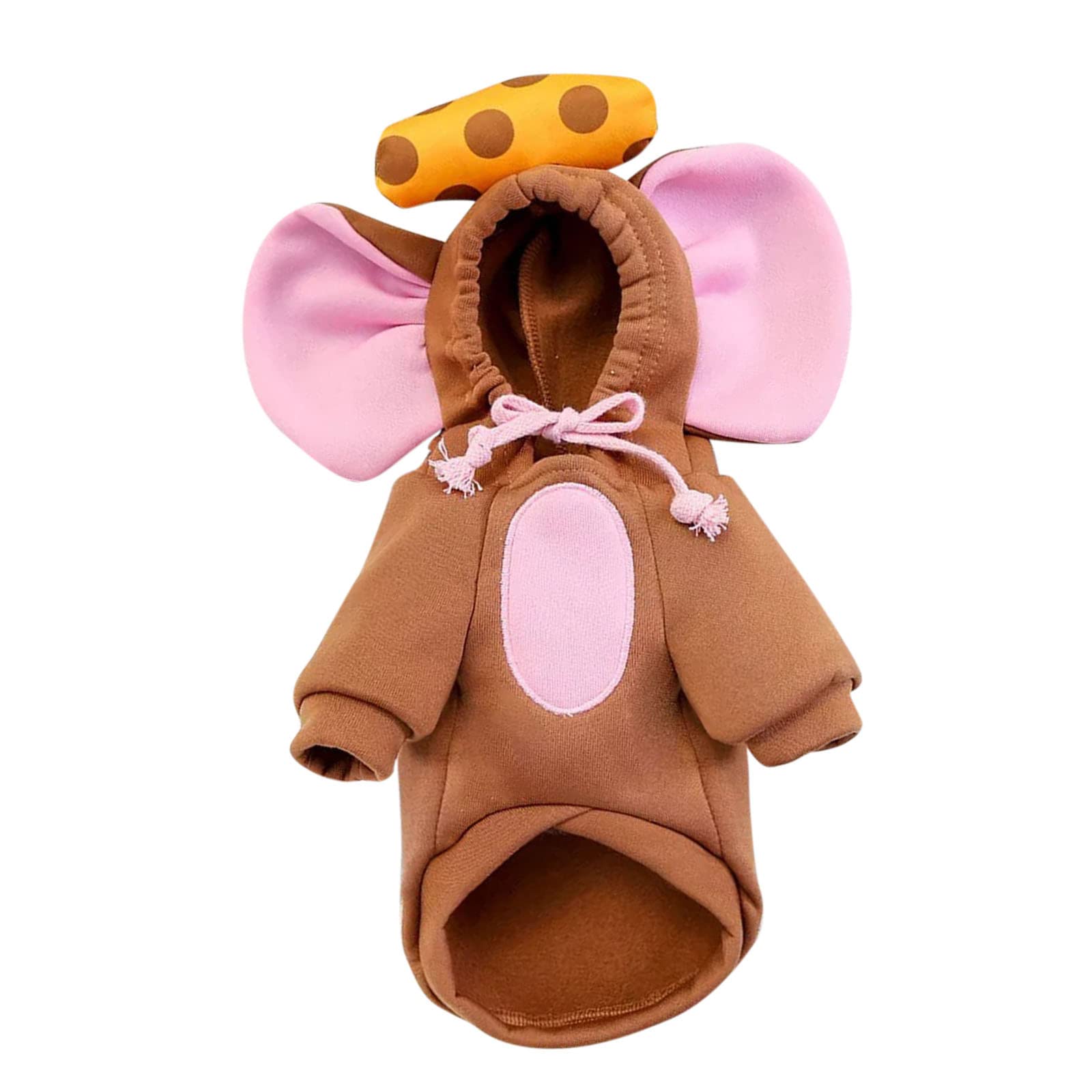 Christmas Pet Clothes - Pink Fleece Hoodie Pajamas for Small Dogs | Festive Holiday Outfit