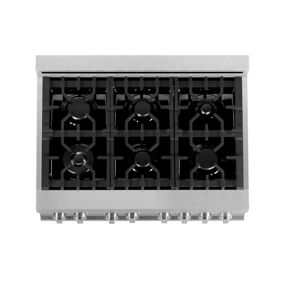 ZLINE 36 Inch Professional Kitchen Package - Stainless Steel Dual Fuel Range & Convertible Vent Hood | Perfect for Home Chefs & Modern Kitchens