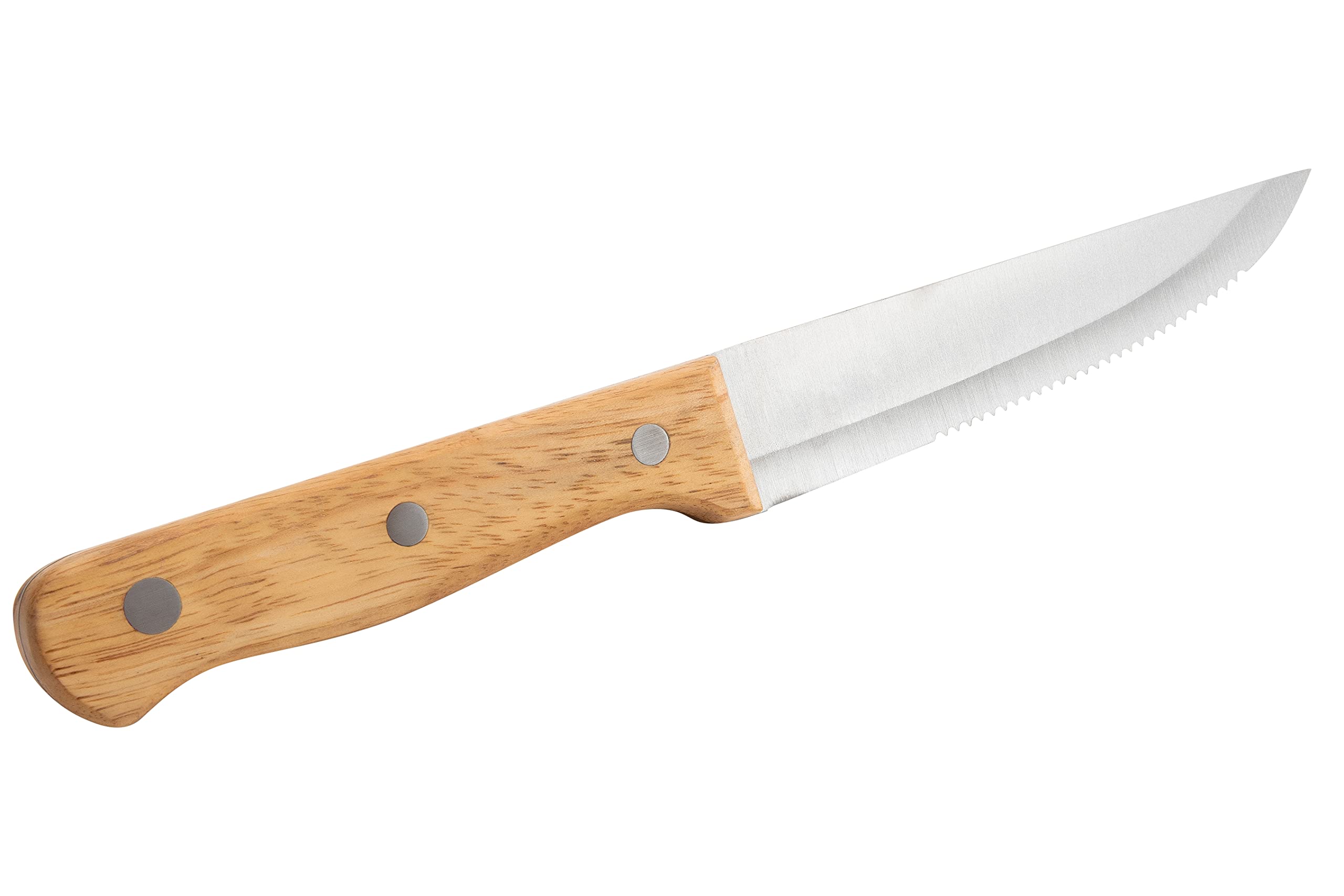 Premium 5-Inch Steak Knife Set of 6 with Ergonomic Wood Handle - Razor Sharp Blades for Perfect Steak Cutting - Ideal for Fine Dining, BBQ Parties & Home Kitchens