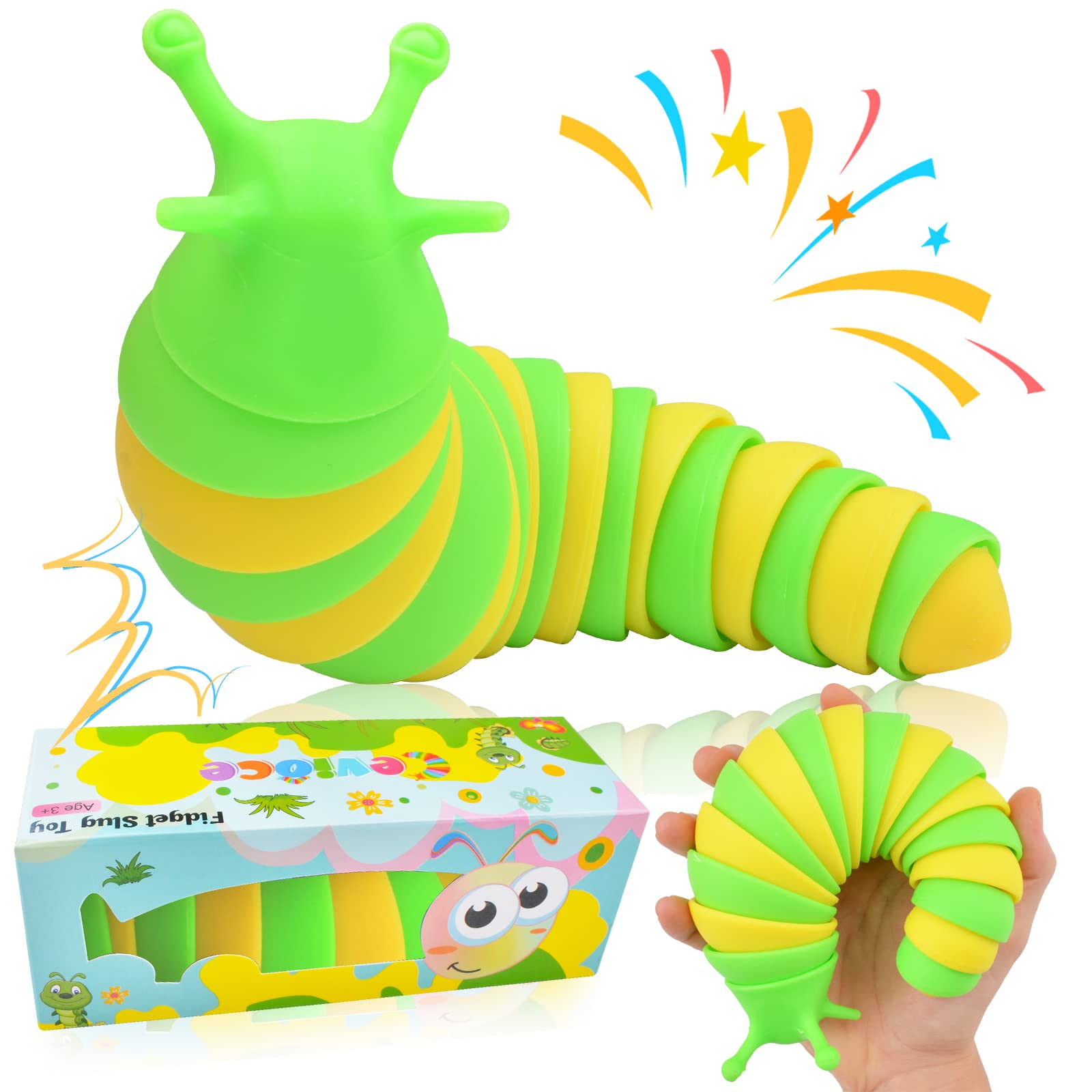 Cevioce Fidget Slug Toy for Kids & Adults - Autism Sensory Toys for Stress Relief & Focus