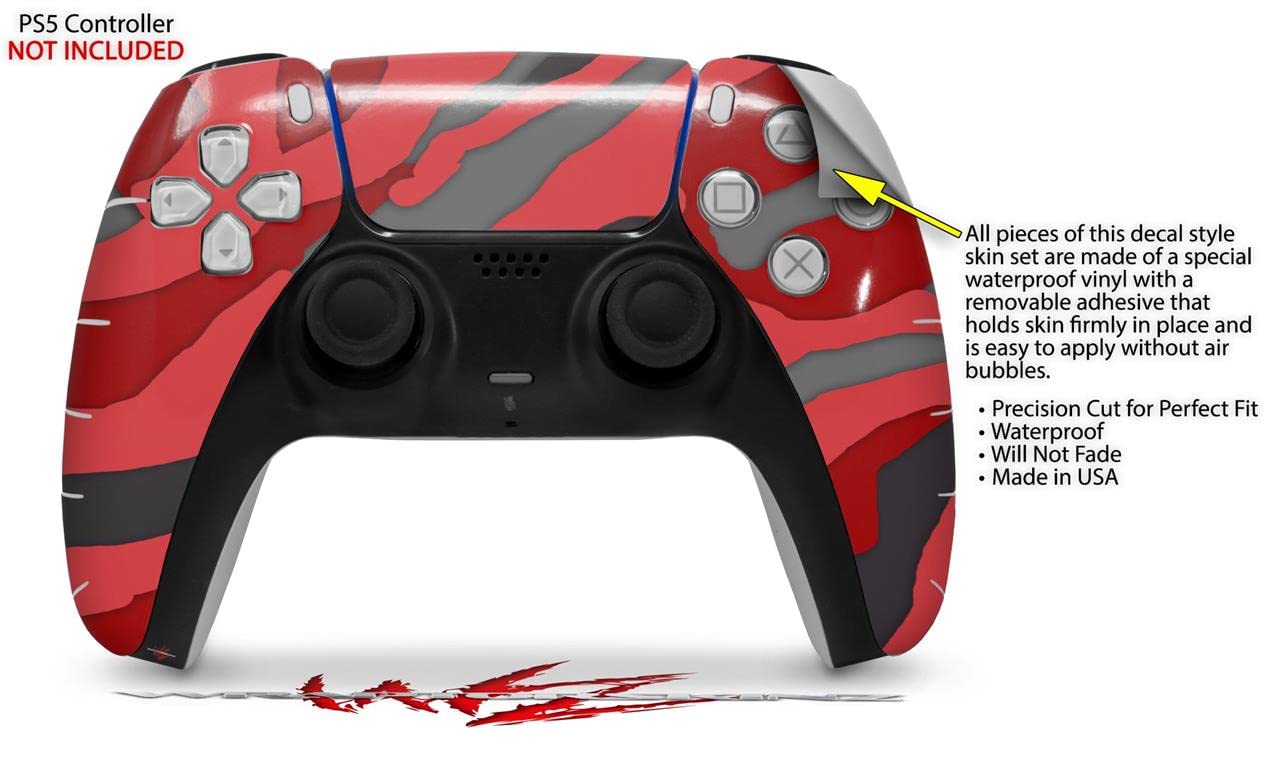 PS5 DualSense Controller Skin Wrap - Camouflage Red for Gaming & Protection