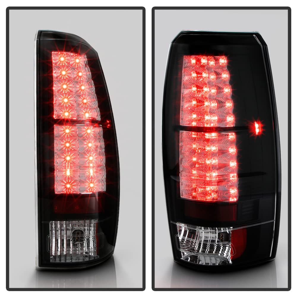ACANII Black LED Tail Lights Brake Lamps Pair Set - Compatible with 2007-2013 Chevy Avalanche (Driver & Passenger Side) - Durable Replacement for Enhanced Visibility & Safety - Perfect for Night Driving, Off-Roading & Custom Car Upgrades