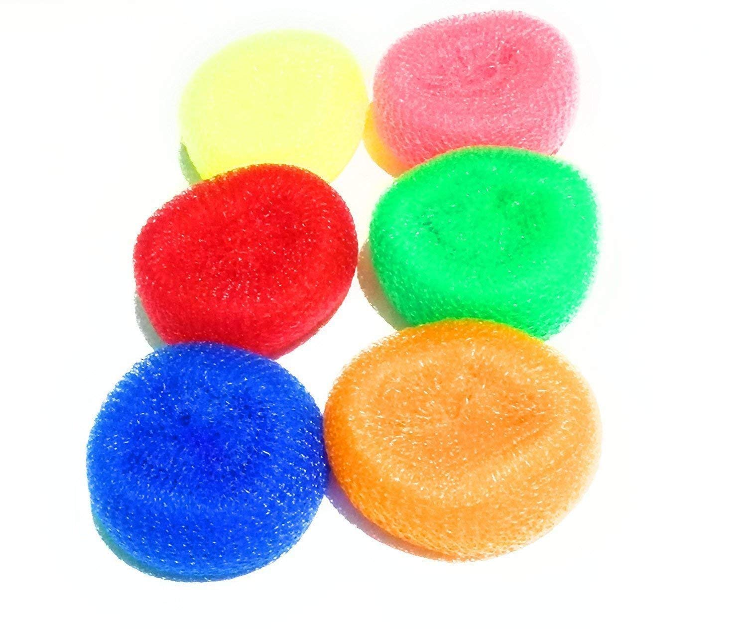 Eco-Friendly Round Plastic Scrubber for Pots, Pans & Utensils - Durable Dish Cleaning Brush (12-Pack) - Perfect for Kitchen, Camping & Outdoor Use