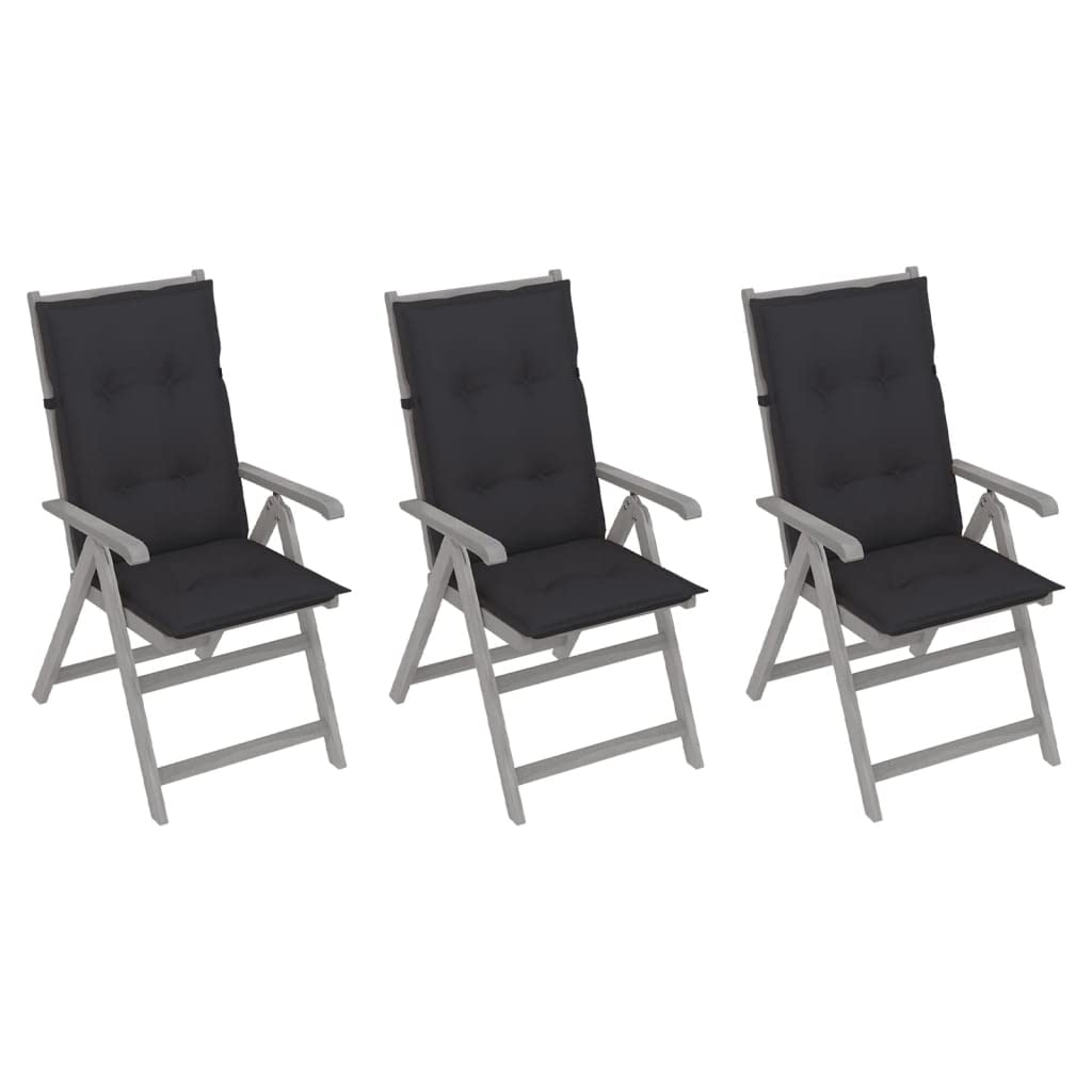 Premium Outdoor Sun Lounger Chair Set - 3-Piece Reclining Chaise Lounge with Cushions, Solid Acacia Wood Patio Furniture for Poolside, Beach & Backyard Relaxation | Tanning, Sunbathing & Outdoor Lounging