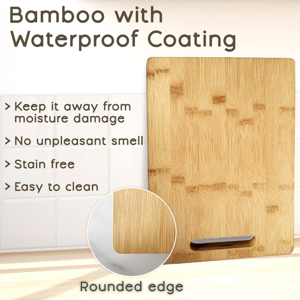 Comfecto 360° Multi-Directional Sliding Tray for Coffee Maker - Waterproof Bamboo Slide Out Tray with 4 Rolling Wheels, Perfect for Kitchen Counter Organization & Coffee Station Setup