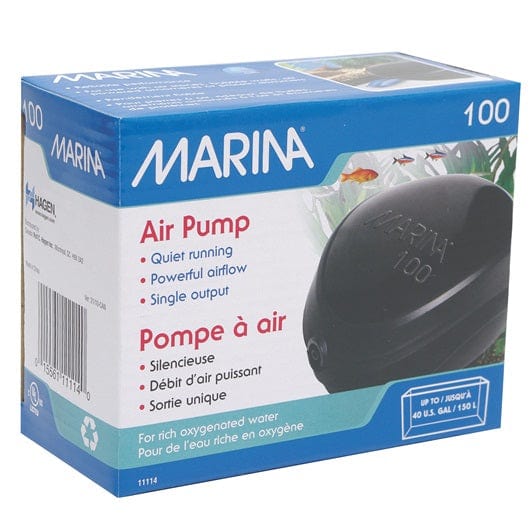 Marina A100 Aquarium Air Pump - 40 Gallon Fish Tank Air Pump for Oxygenation, Quiet & Energy Efficient - Perfect for Home Aquariums, Fish Tanks, and Aquatic Pets