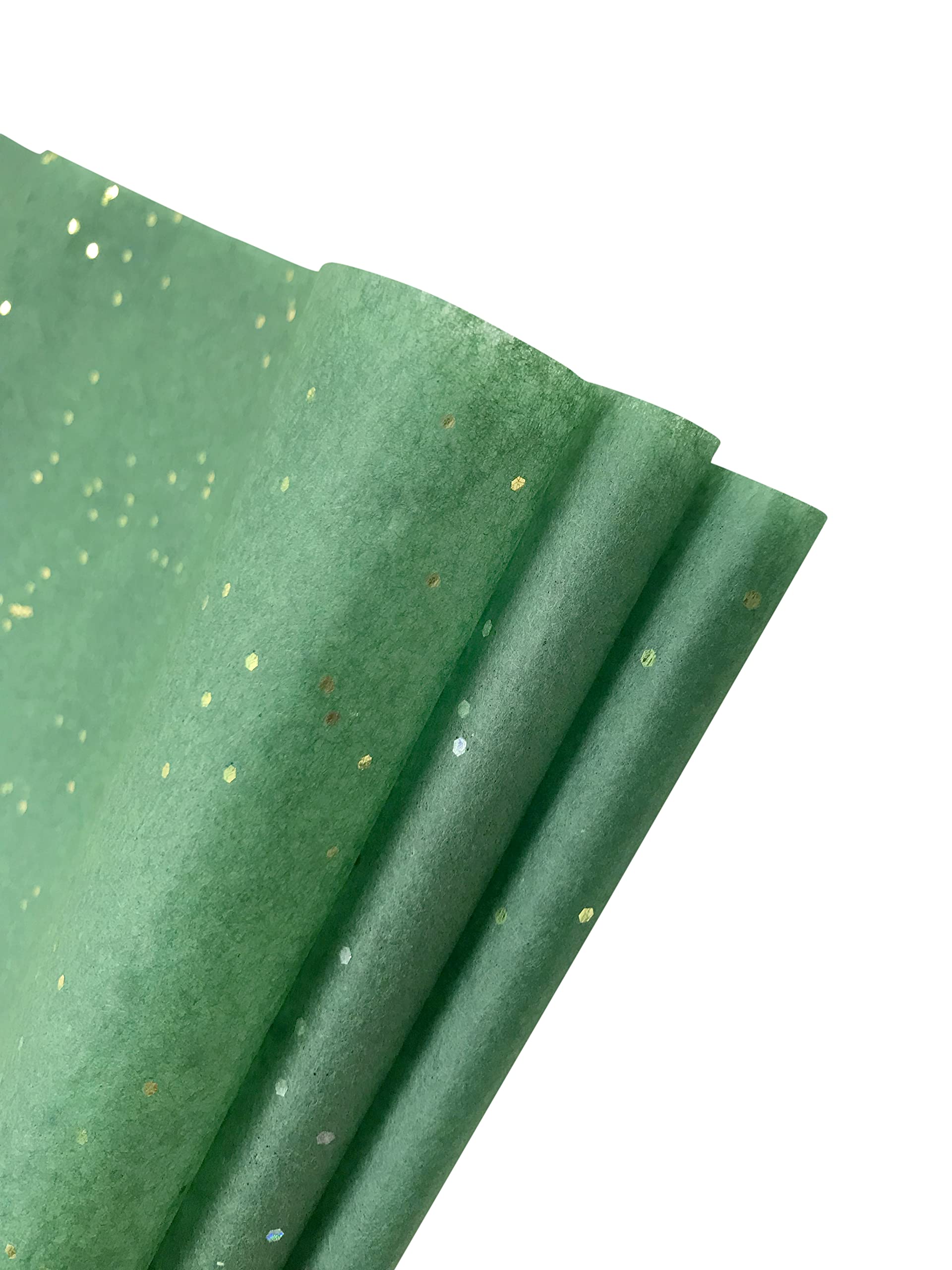 Eco-Friendly Dark Green Sarras Tissue Paper with Reflective Gemstones - 30 Sheets for Christmas Gift Wrapping, Wedding Decorations, Gift Hampers & Trays - Perfect for Holiday Gifts, Party Favors & Festive Home Decor