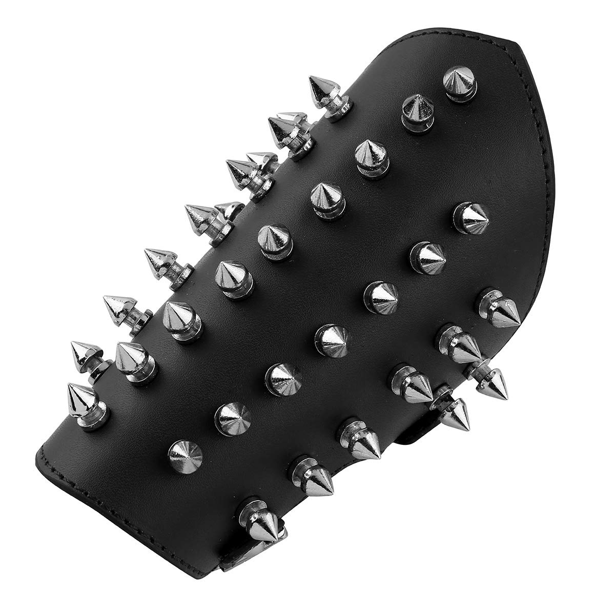 Yeahdor Men's & Women's Faux Leather Armband with Metal Spikes - Gothic Punk Studded Wrist Cuff for Cosplay, Halloween, LARP & Fashion Accessories | Adjustable Arm Armor Bracelet for Costume Parties & Stage Performances