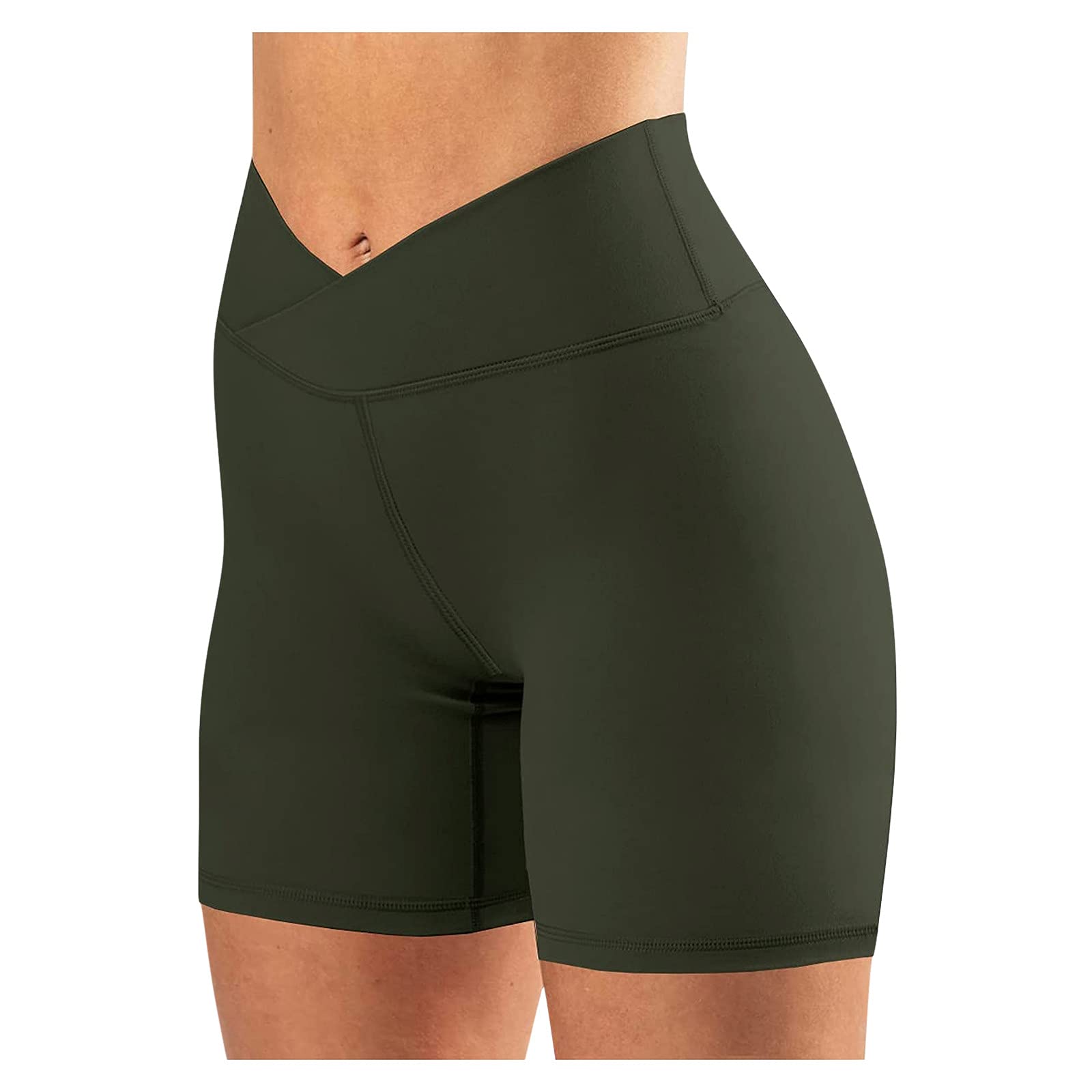 VJGOAL Women's High Waist Yoga Pants - Cross Waist Biker Shorts for Running, Workout & Daily Wear | Breathable Stretchy Leggings with/without Pockets | Perfect for Gym, Yoga, Lounge & Casual Outfits