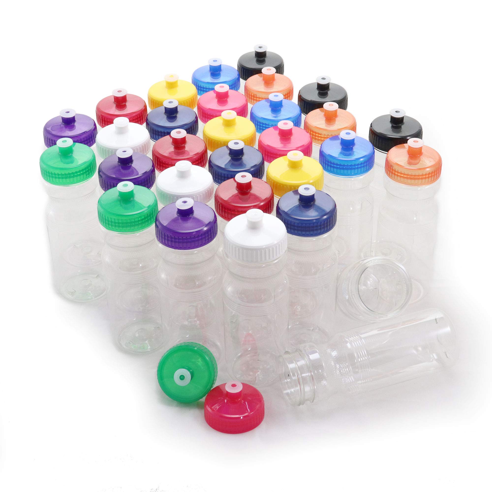 BPA-Free 24oz Water Bottles (30 Pack) - Made in USA - Leak Proof & Durable for Gym, Hiking, School & Office Use