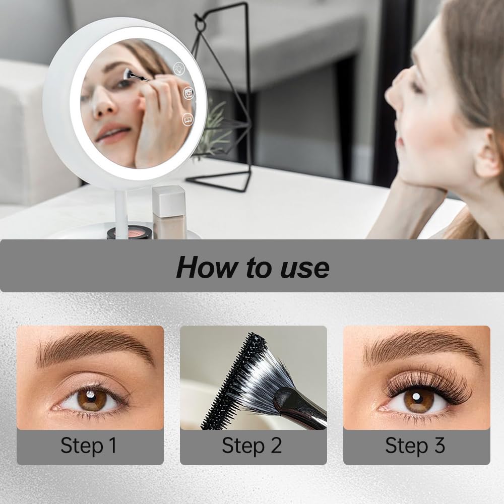 3 Pcs Folding Angle Scalloped Lash Brush - Upgraded Mascara Fan Brush for Perfect Lashes, Magic Eyelash Separator & Makeup Tool for Professional Eye Makeup | Ideal for Eyelash Extensions, Volume Lashes & Daily Makeup Routine