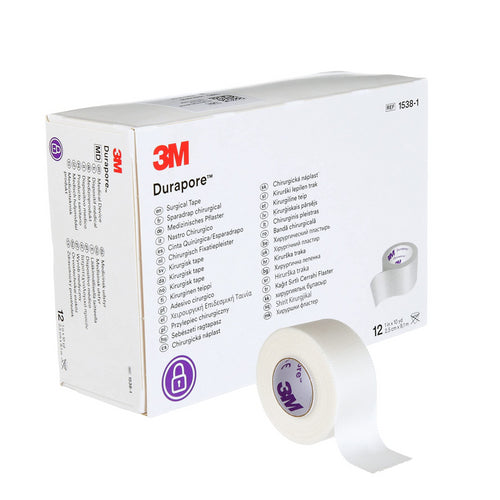 3M Durapore Surgical Tape - Breathable, Hypoallergenic Medical Adhesive for Wound Care & Bandage Securing - Ideal for Hospitals, First Aid Kits & Sports Injury Protection