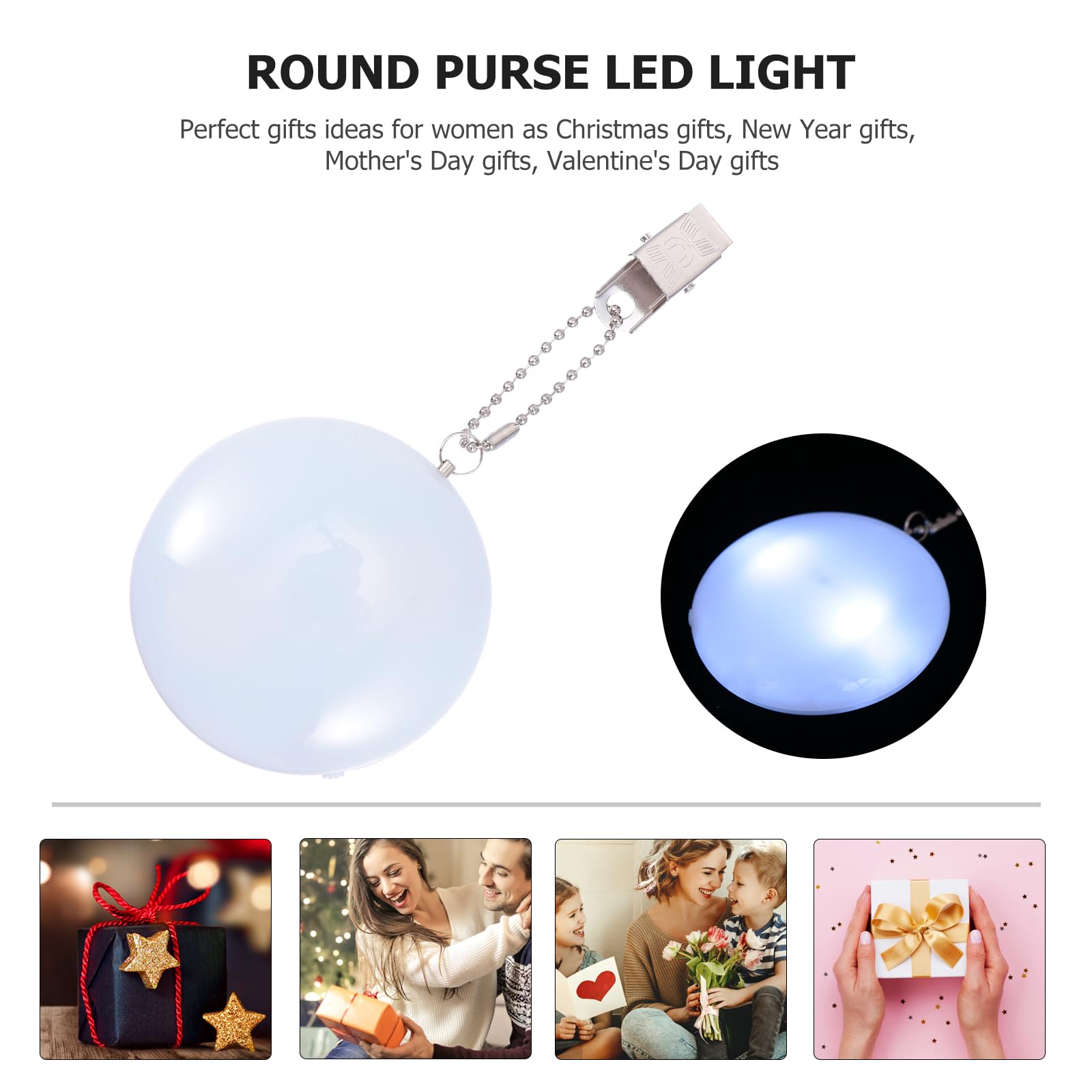 Mobestech 2 Pack LED Purse Lights with Motion Sensor - Clip On Handbag Lights for Women & Girls (White) | Perfect for Evening Events, Parties & Nighttime Safety