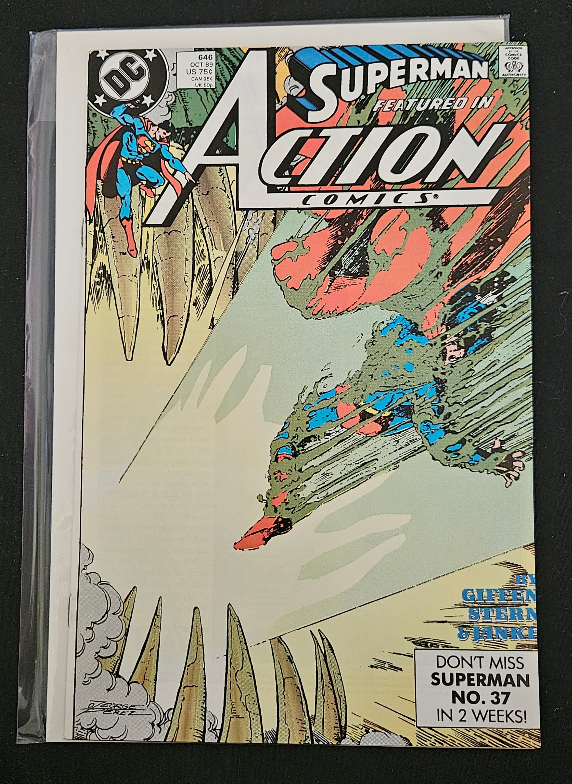 Action Comics #646: The Man of Steel and the Man of Tomorrow | DC Comics 1989 Issue | Vintage Superman Collectible | Perfect for Comic Book Fans & Collectors