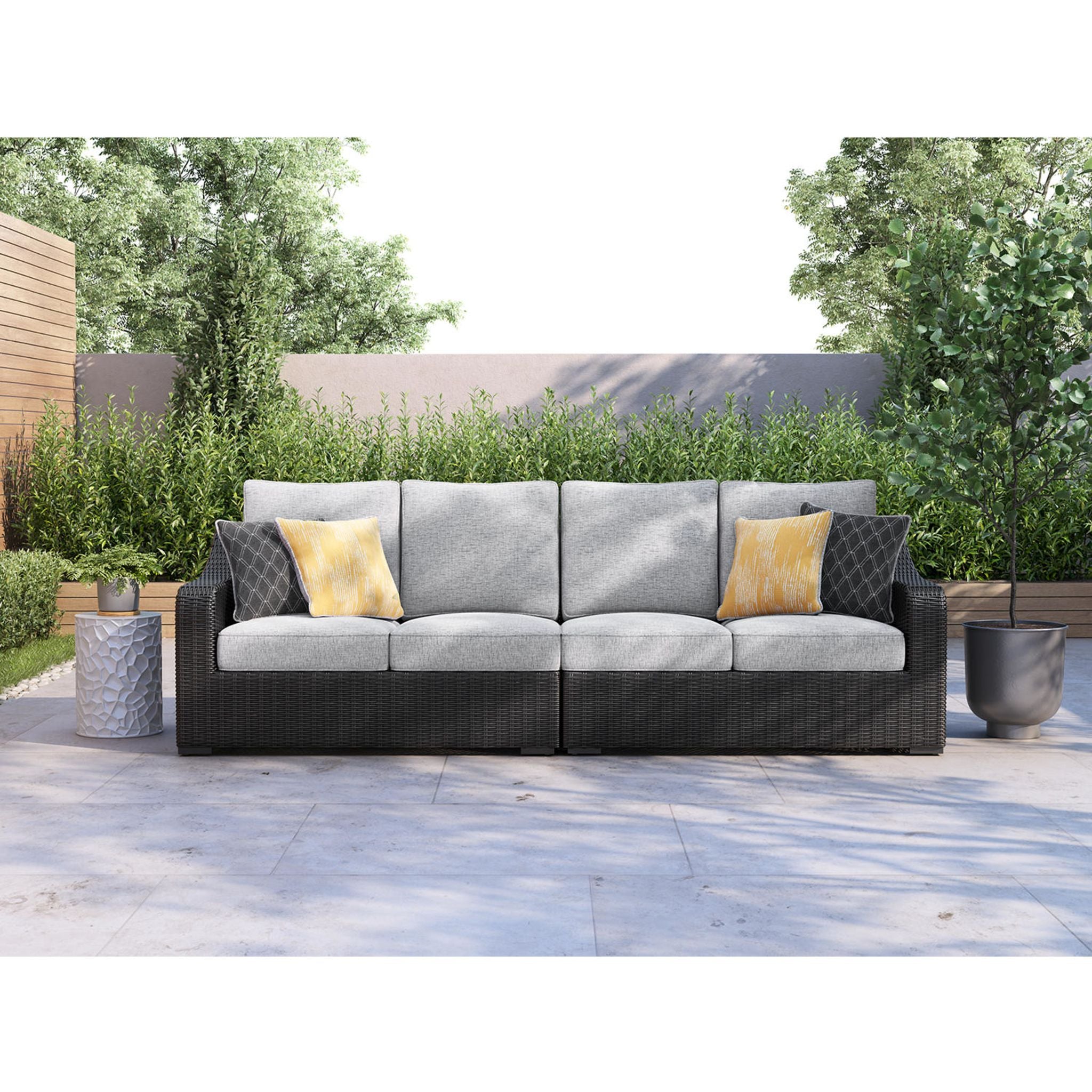Beachcroft 2-Piece Outdoor Modular Sectional Sofa Set - Water-Resistant Patio Furniture for Poolside, Garden & Backyard Relaxation