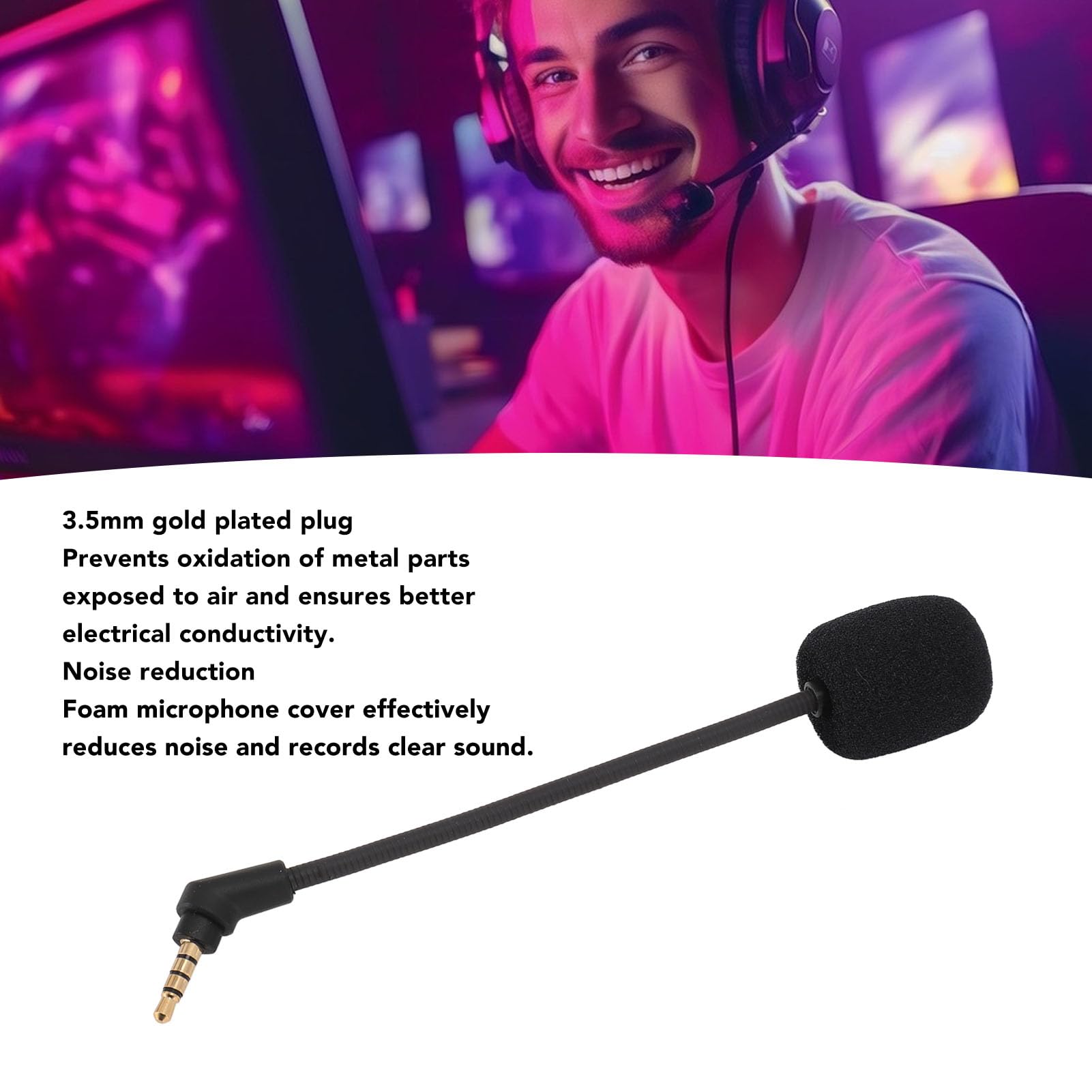 TIKATARER Wireless Gaming Microphone - Detachable Replacement Mic for HyperX Cloud Flight Headset - Crystal Clear Sound for PC, PS4, Xbox Gaming & Streaming
