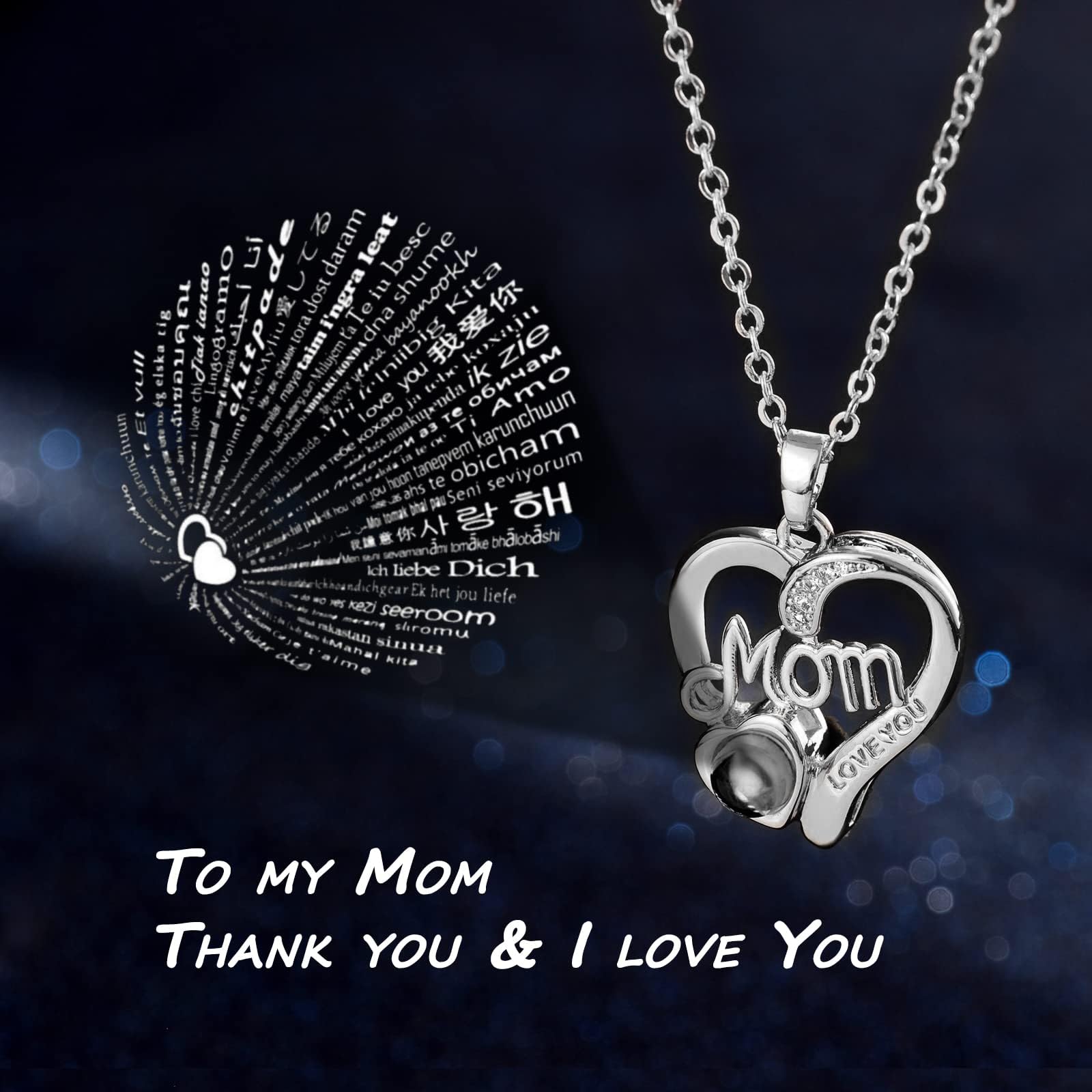 UQUI Preserved Rose Gift Box with 'I Love You' Necklace - Eternal Rose Christmas, Anniversary & Birthday Gifts for Mom, Wife, Women - Perfect for Mother's Day, Valentine's Day & Romantic Occasions