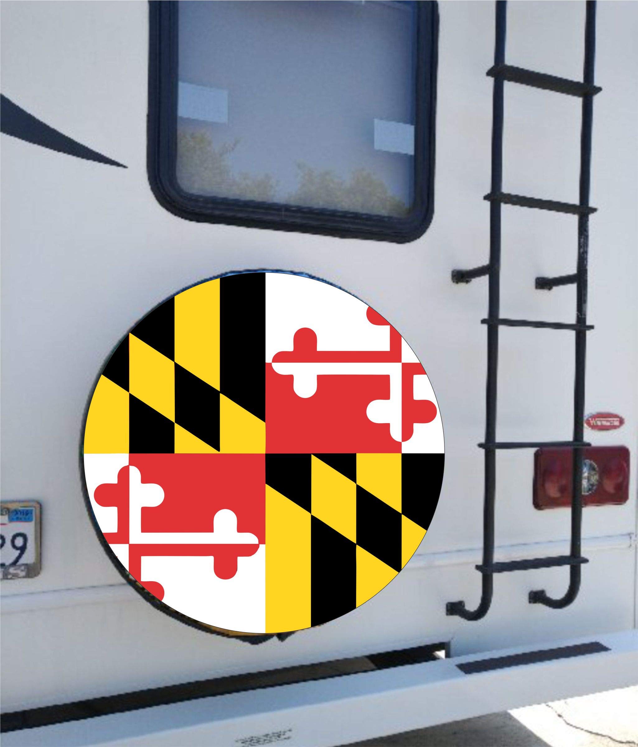 Maryland State Crab Flag Flip Flop Spare Tire Cover - Custom Fit for Any Vehicle (225/75R16 & Other Sizes) with Backup Camera Option - Perfect for Beach Trips & Tailgating