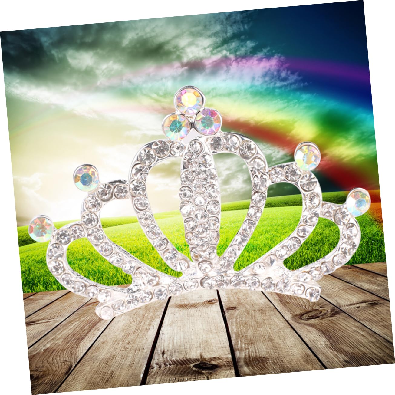 FOMIYES 3-Piece Pageant Crown Set - Flower Girl Tiara, Bridal Headband, Bachelorette Hair Accessories for Weddings, Birthday Parties & Special Events