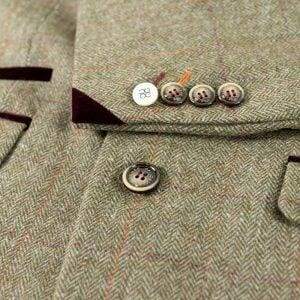 Cavani Gaston Sage Slim Fit Tweed Blazer for Men | Elegant Business Casual Jacket | Perfect for Office, Weddings & Formal Events