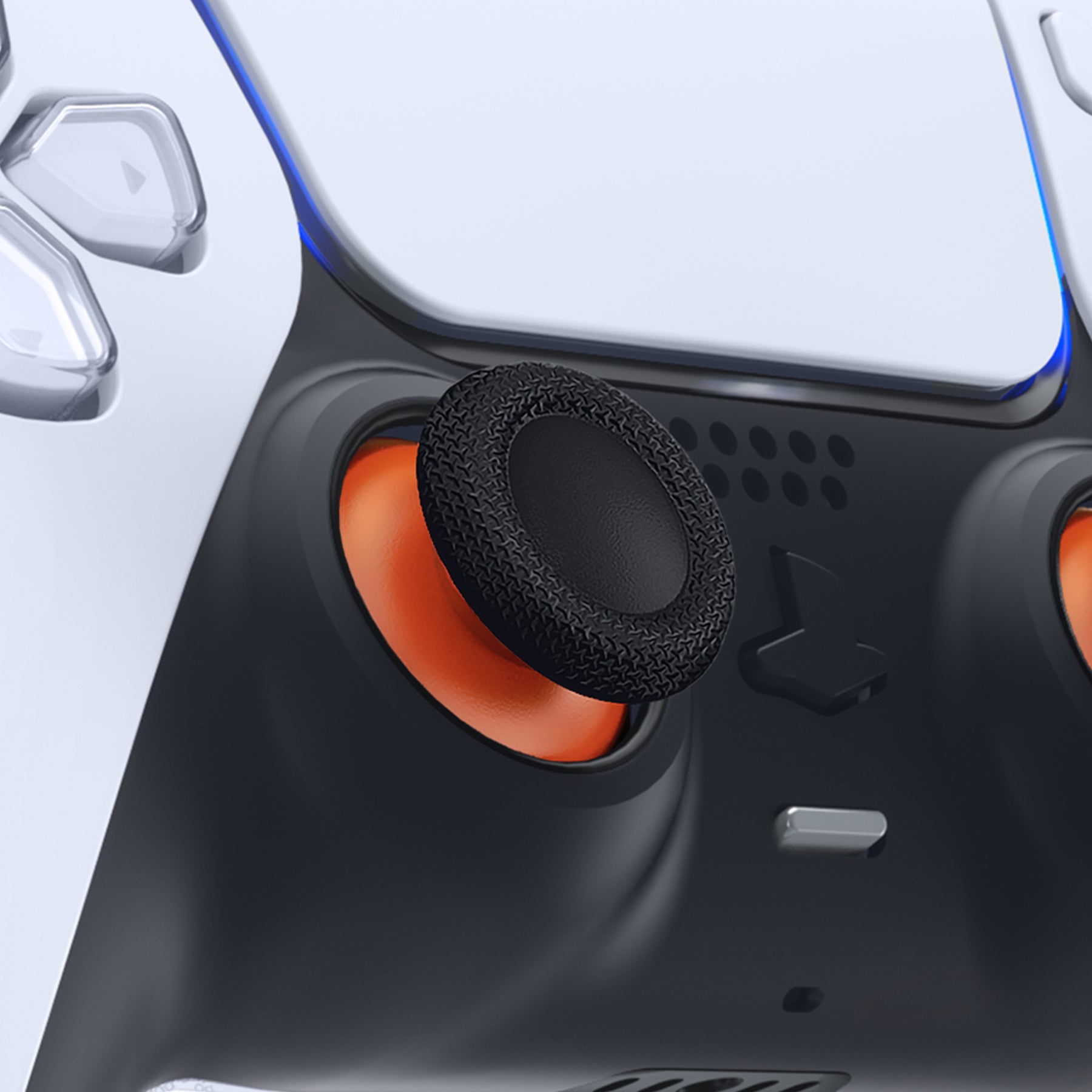 eXtremeRate Dual Color Thumbsticks Joystick Replacement - Orange & Black Analog Sticks for PS5 & PS4 Controllers (All Models) | Enhanced Grip for Gaming & Long Play Sessions