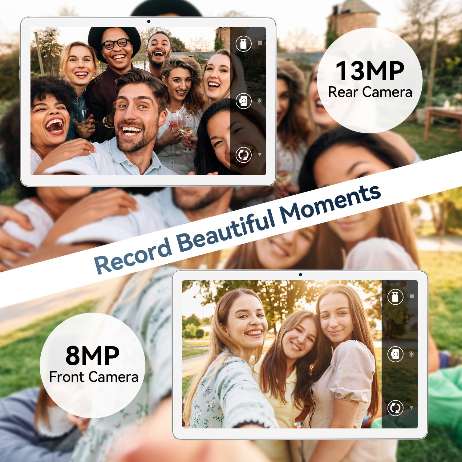 2025 Latest 10-inch Android Tablet with Keyboard - Octa-Core 5G WiFi, 128GB ROM + 8GB RAM + 1TB Expandable Storage, 13MP Dual Camera, Bluetooth, GPS, HD Touchscreen - Perfect for Work, Study & Entertainment
