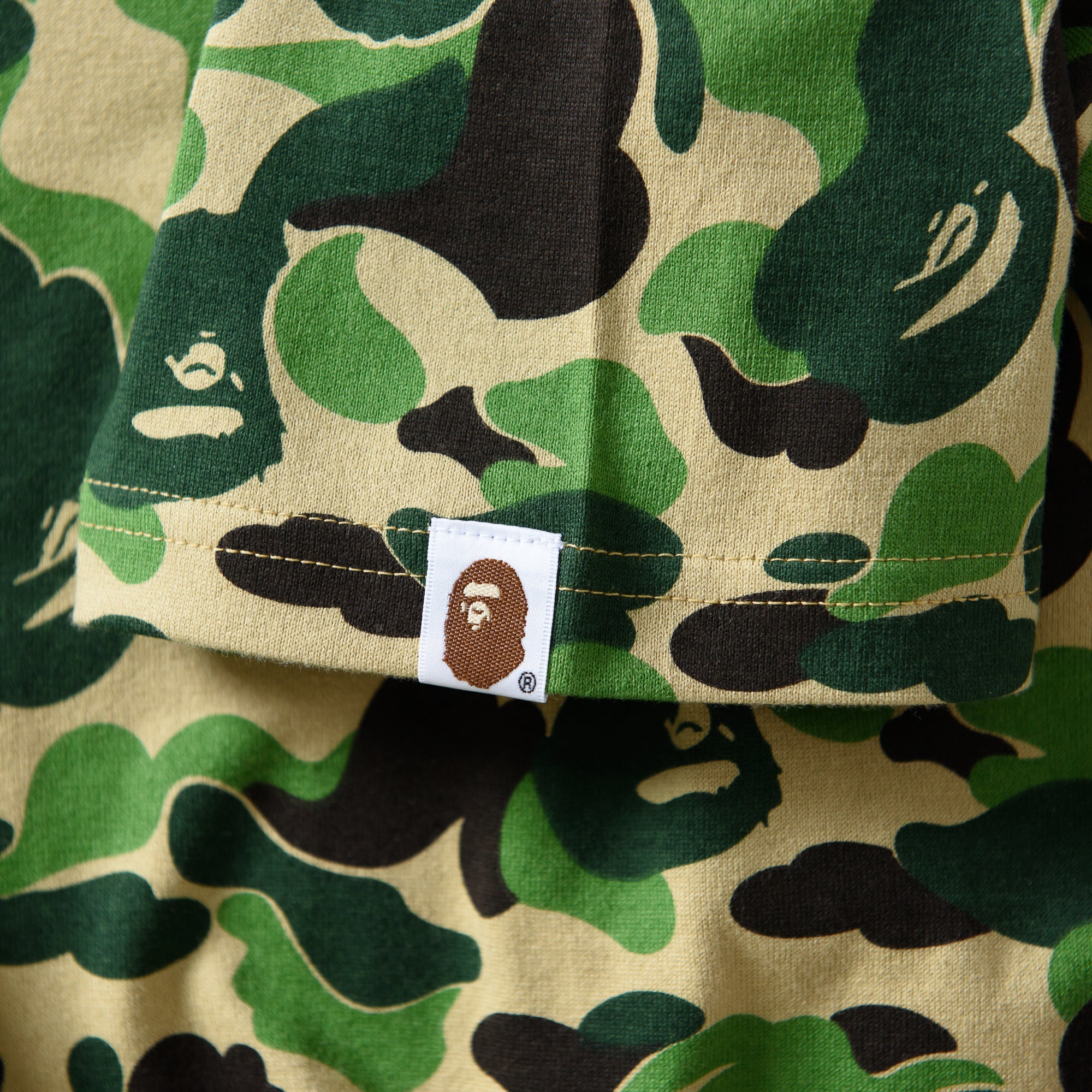 BAPE ABC Camo Ape Head Graphic T-Shirt for Men - Green Streetwear Fashion Tee for Casual Wear & Urban Style