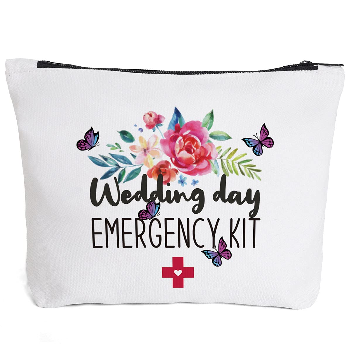 Fokongna Wedding Emergency Kit - Same Day Delivery Cosmetic Bag for Bride & Bridesmaids, Bridal Shower Gift, Bachelor Party Toiletries Travel Pouch - Perfect for Wedding Day Prep, Honeymoon & Travel Essentials