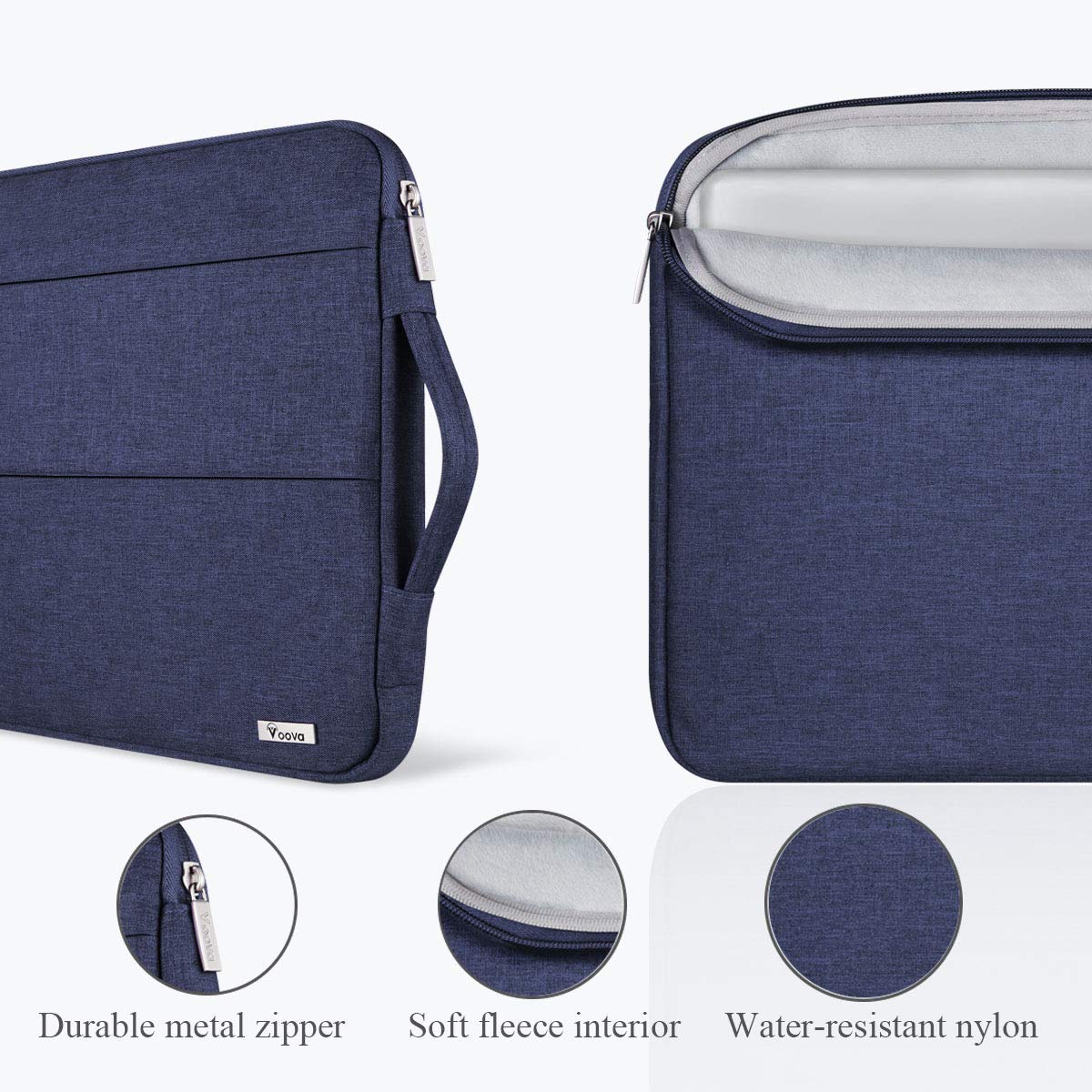 Voova 13.6 Inch Laptop Sleeve Case - Waterproof Protective Cover for MacBook Air/Pro 13 M2/M1, Surface Laptop 5/4, Surface Pro X/9/8 & iPad Pro 12.9 - Lightweight Neoprene Computer Bag with Handle (Blue) - Perfect for Travel, Office & School Use