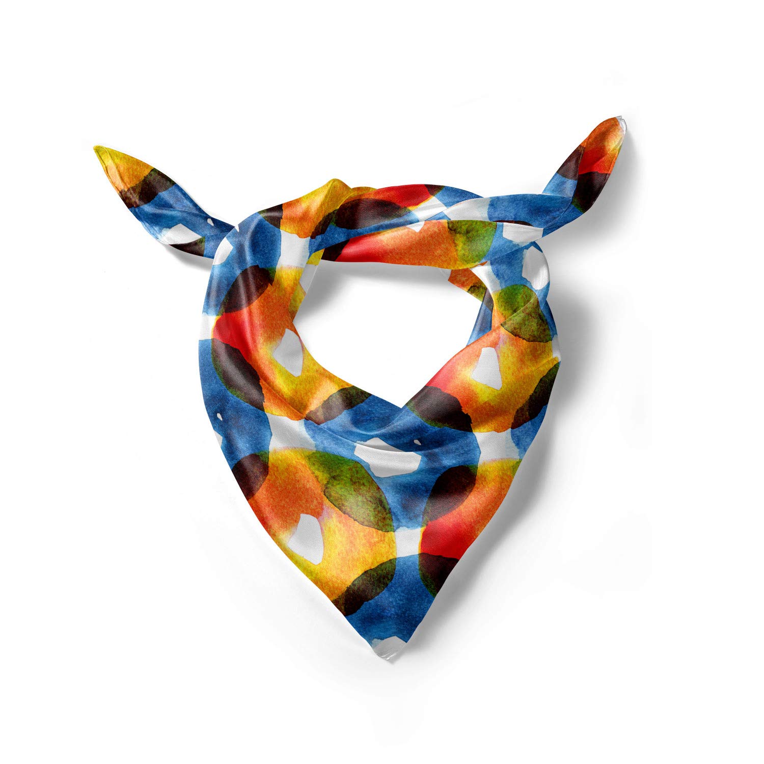 Ambesonne Modern Head Scarf - Stylish Watercolor Ring Pattern Hair Wrap for Women | Perfect for Beach, Yoga, Travel & Everyday Fashion Accessory