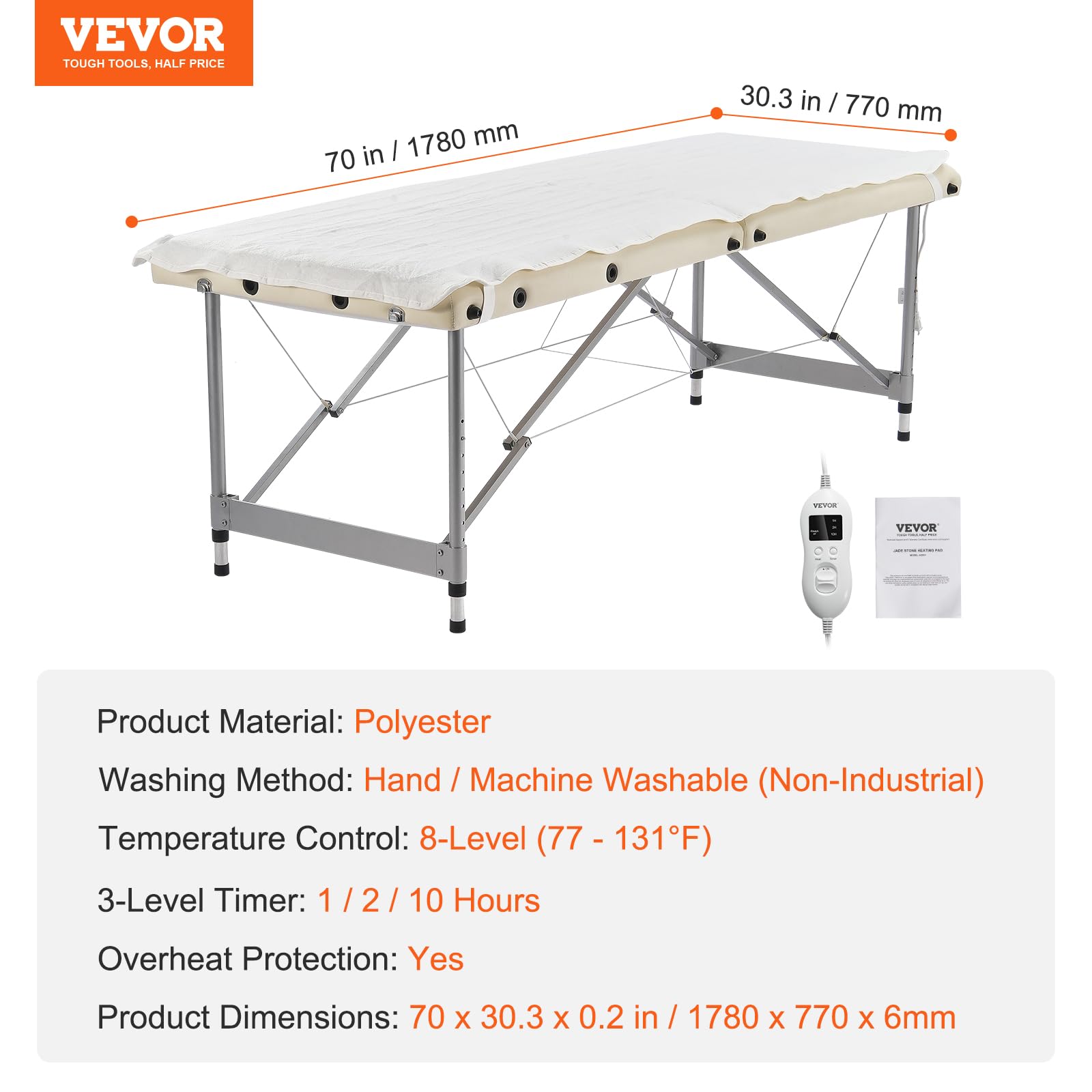 VEVOR Professional Massage Table Warmer Heating Pad - 70