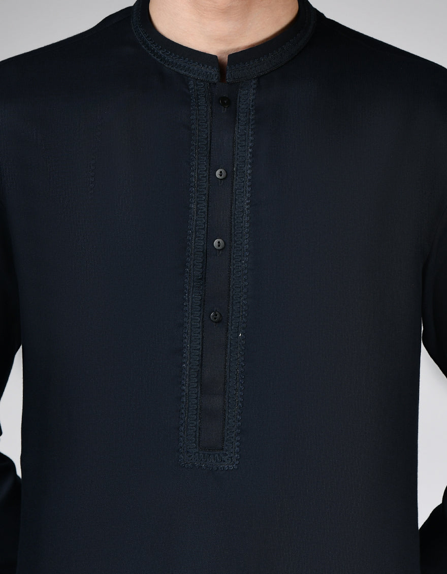 Premium Blended Blue Shalwar Kameez by J. Junaid Jamshed - Traditional Pakistani Suit for Men - Perfect for Eid, Weddings & Special Occasions