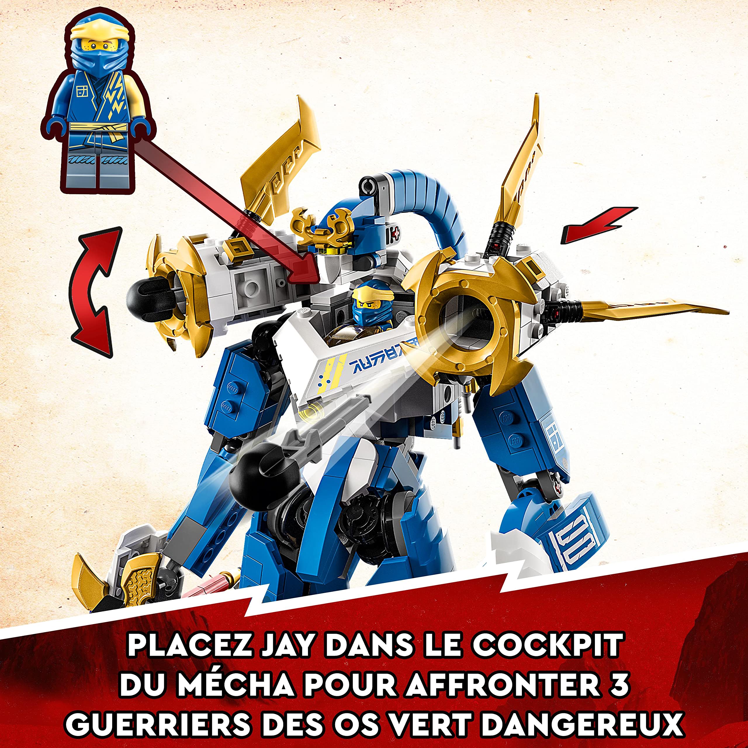 LEGO Ninjago 71785 Jay's Titan Robot Building Set - 5 Minifigures with Crossbow | 2023 Toy for Kids, Boys & Girls | Creative Play, Birthday Gift & Collectible for Ninjago Fans