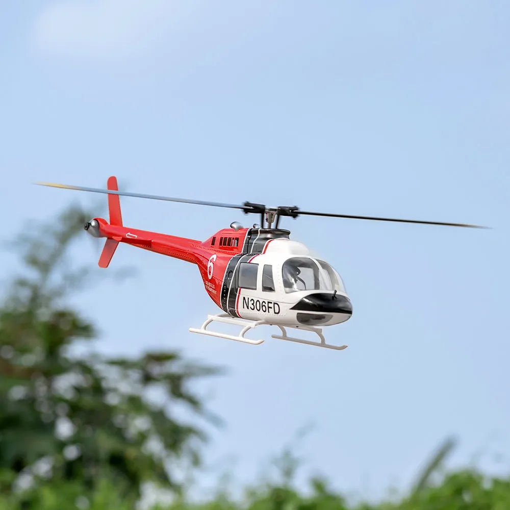 FLY WING Bell 206 V3 GPS RC Helicopter 450L Scale with H1 Flight Controller - Professional Remote Control Aircraft for Outdoor Flying & Aerial Photography